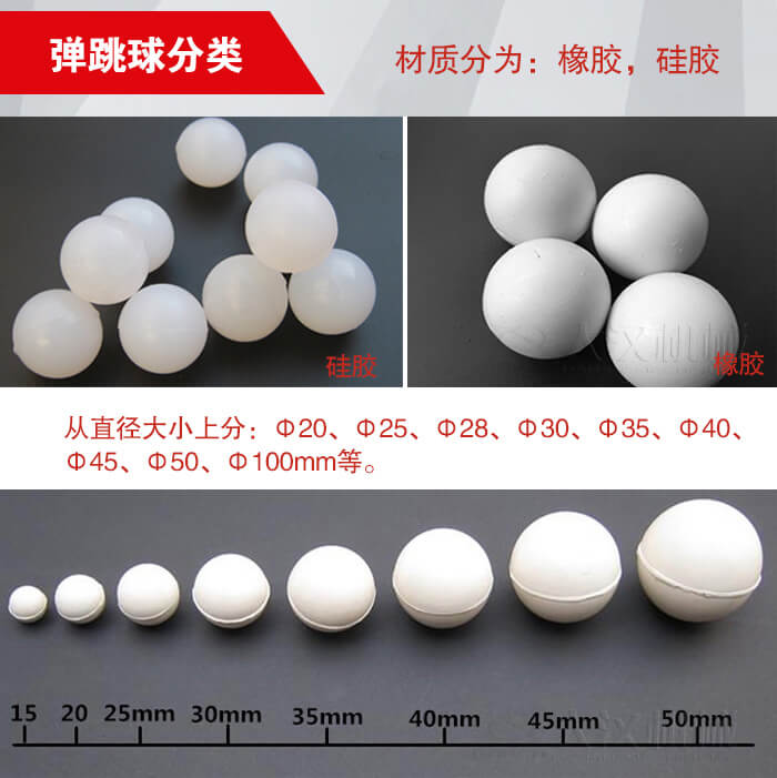彈跳球由：硅膠于橡膠兩種材質。不同材質有不同的優勢。